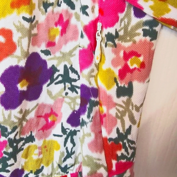 Anthropologie Tulle Womens Floral Faux Wrap Dress Medium Short Spring Easter - Picture 9 of 13